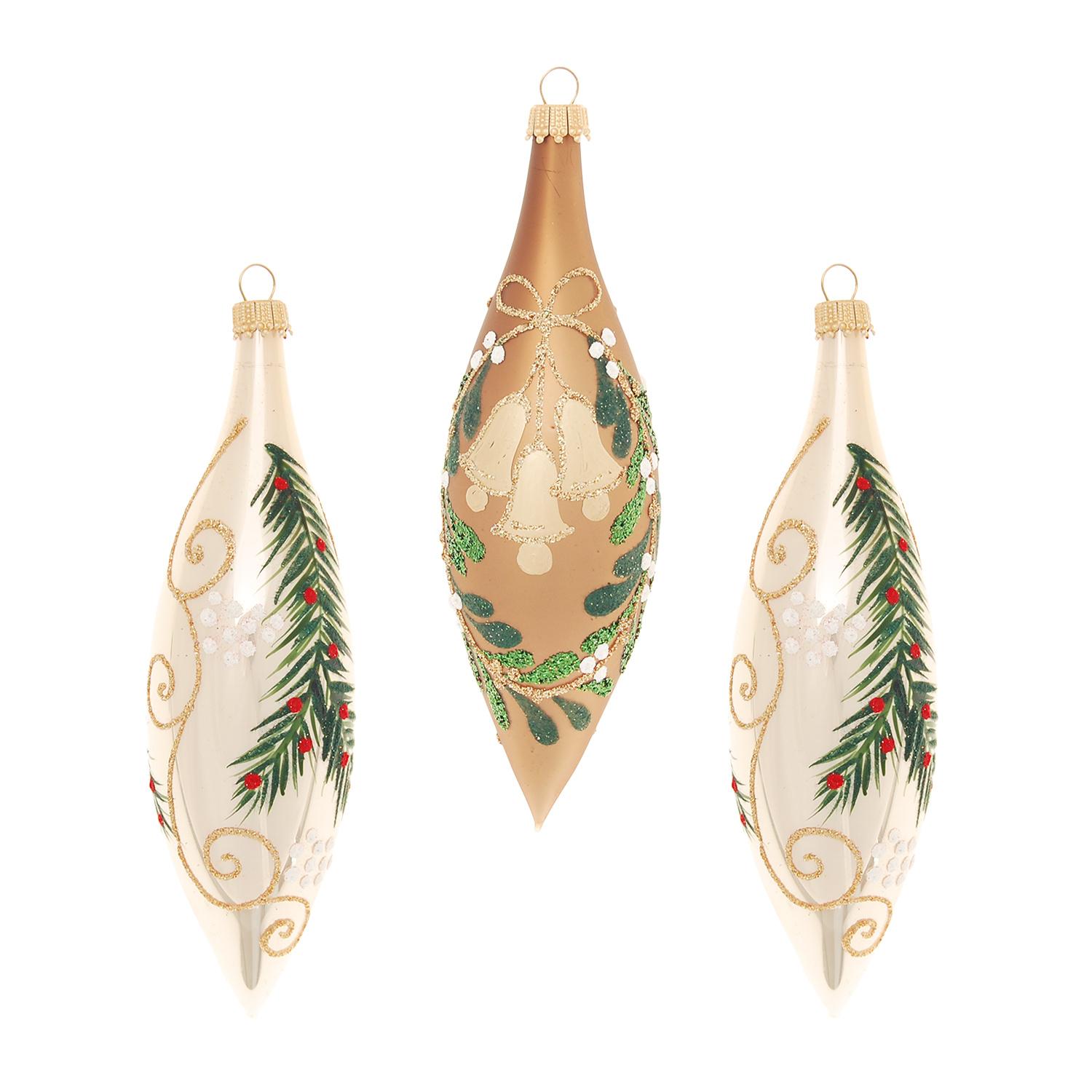 Baumschmuck Oliven Waldweihnacht Beige 14cm