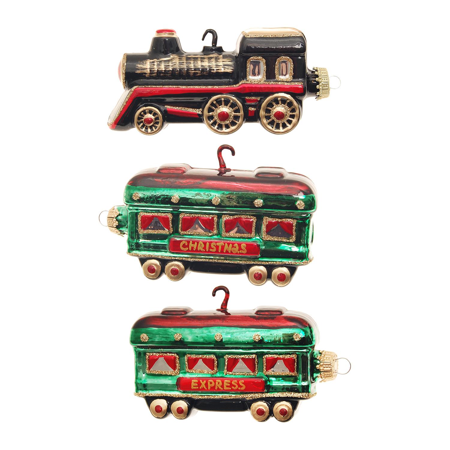 Baumschmuck Nachtzug Lokomotive Gr�n 14cm