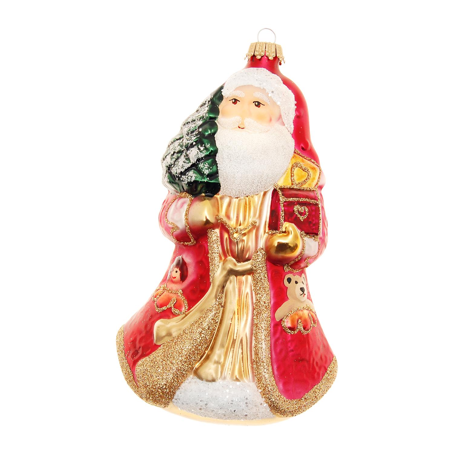 Baumschmuck Weihnachtsmann Schatztruhe Rot 15cm