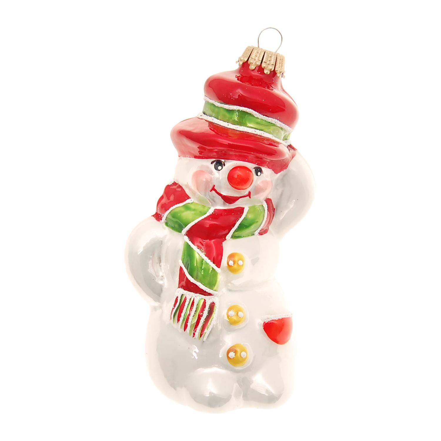 Baumschmuck Schneemann mit Hut Wei� 16cm