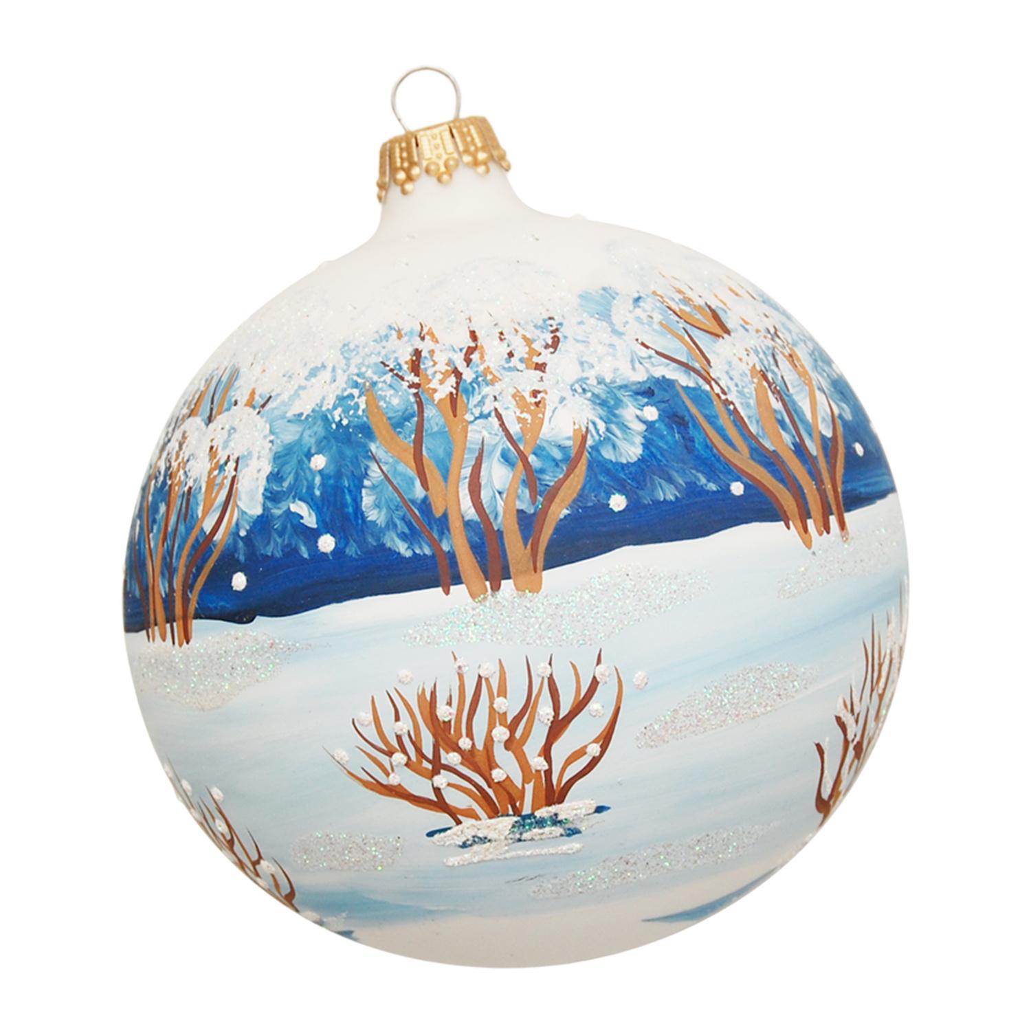 Weihnachtskugel Schneemann-Bau Wei� 10cm