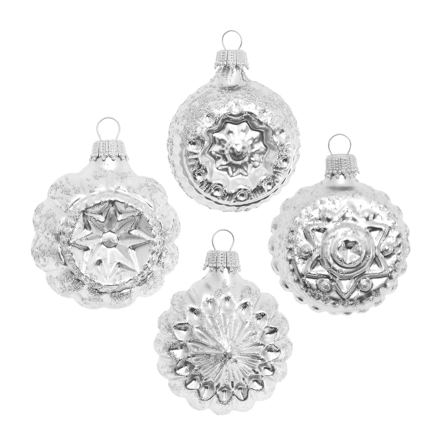 Baumschmuck Formensortiment Silberfarbig 5cm