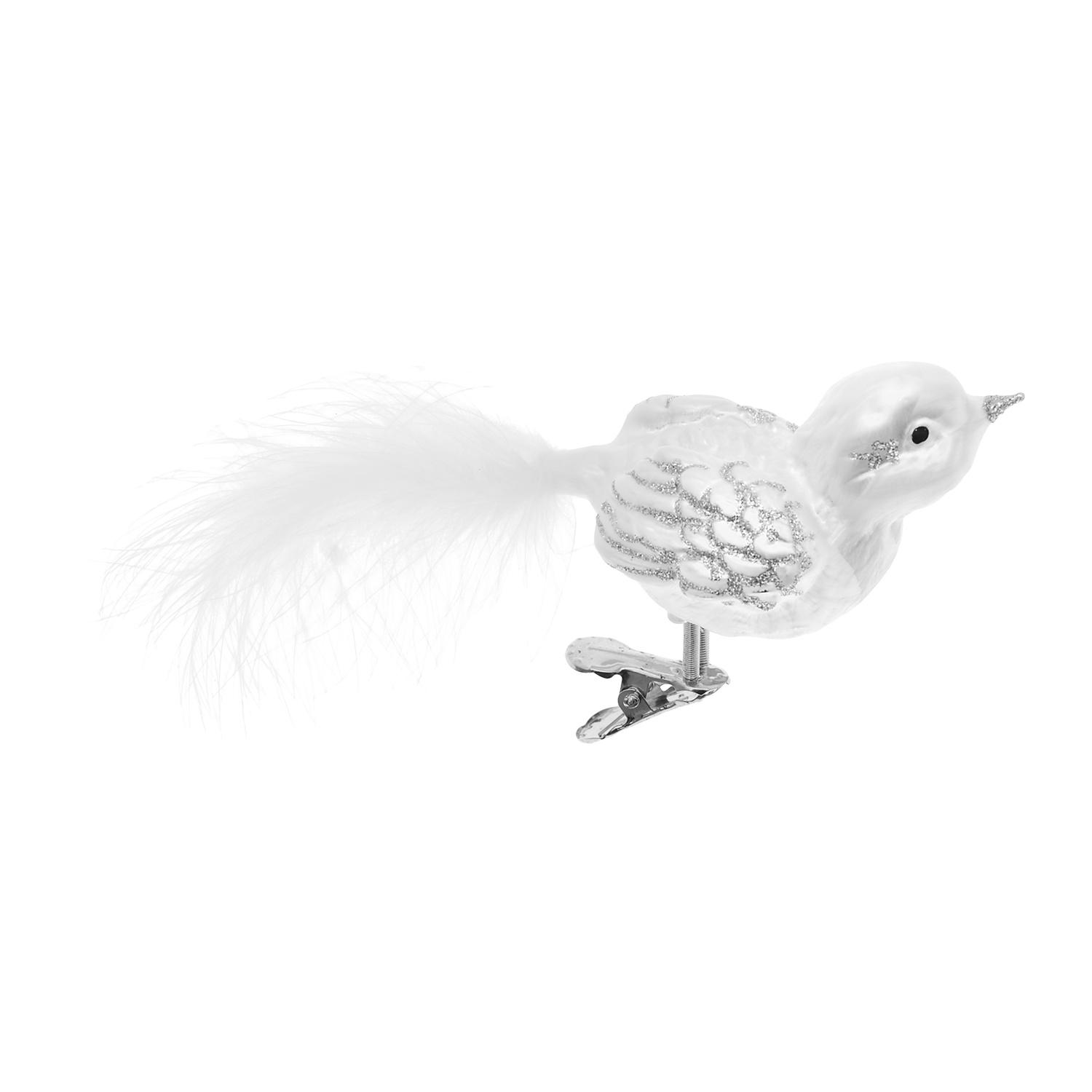 Baumschmuck Spatz Wei� 8cm