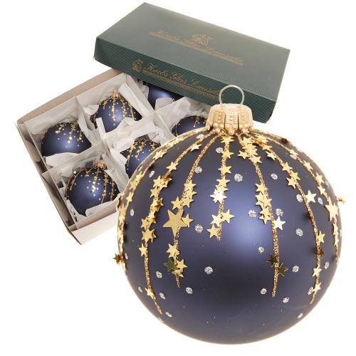 Weihnachtskugeln Sternenschauer Blau 8cm