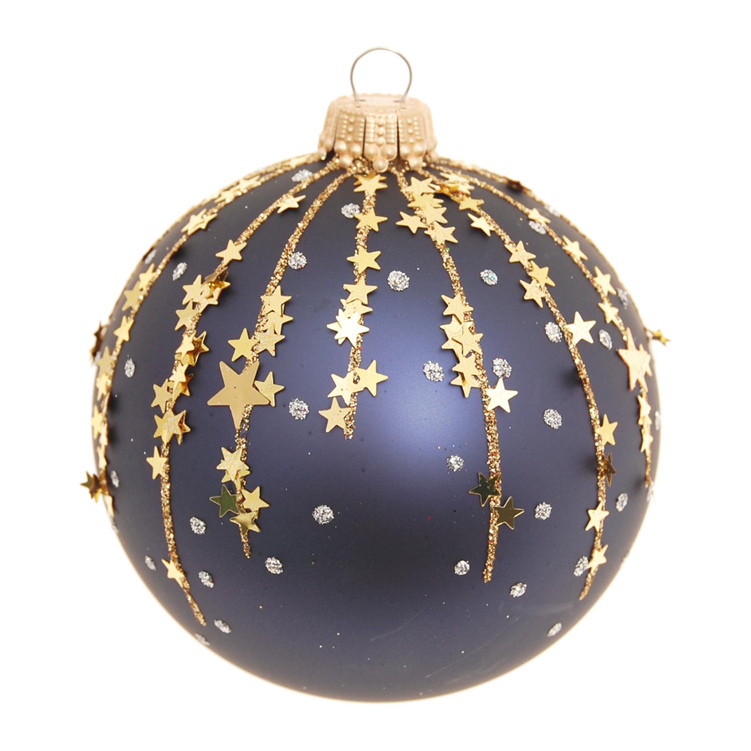 Weihnachtskugeln Sternenschauer Blau 8cm