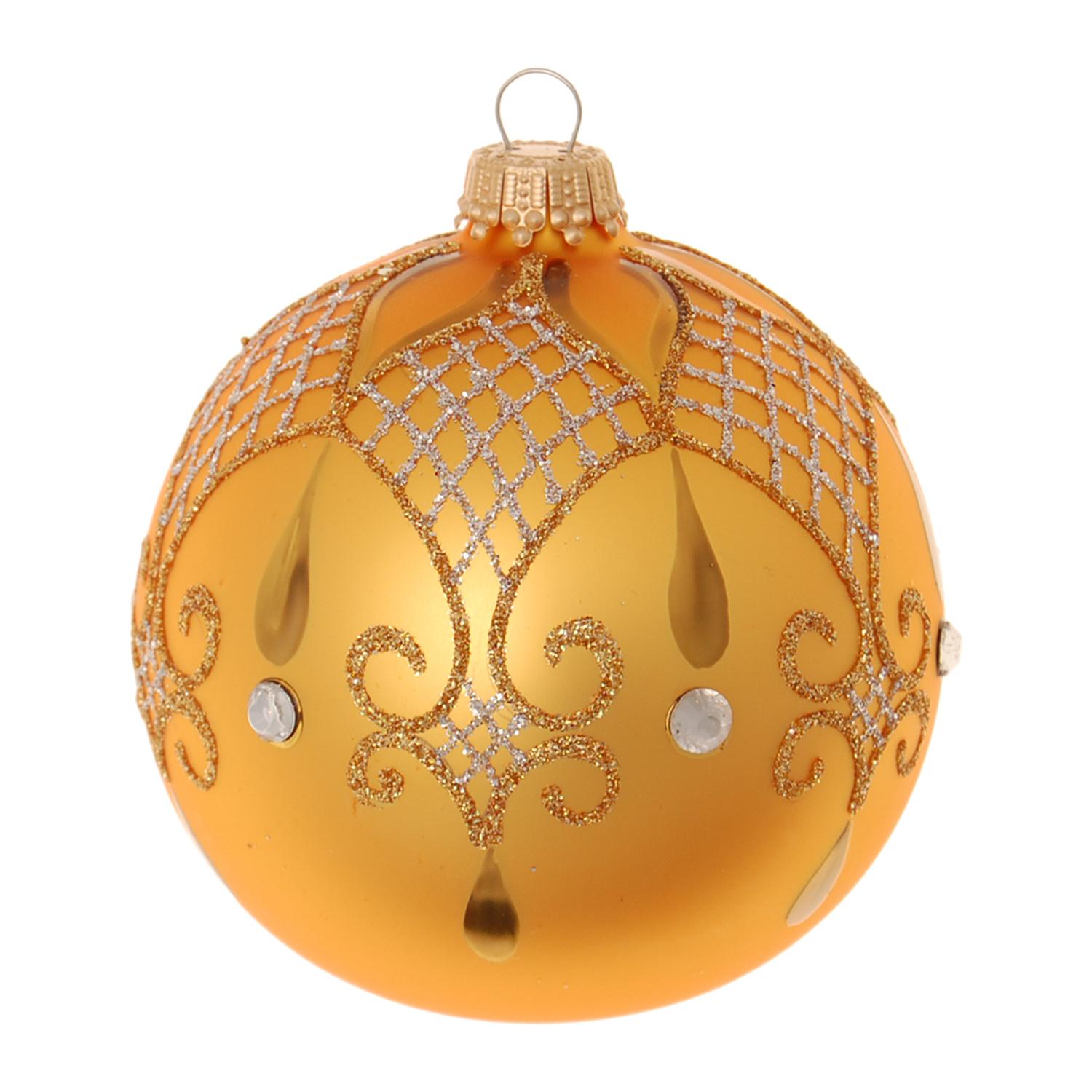 Weihnachtskugeln Barock Goldfarbig 8cm