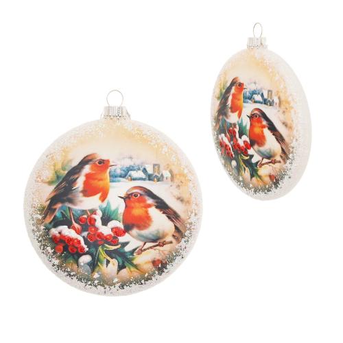 Baumschmuck Taler Wintervgel Mehrfarbig 10cm