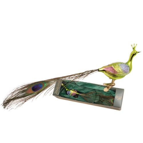 Baumschmuck Pfau Gr�n 11cm