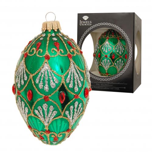 Baumschmuck Ei im Strassdesign grn 10cm