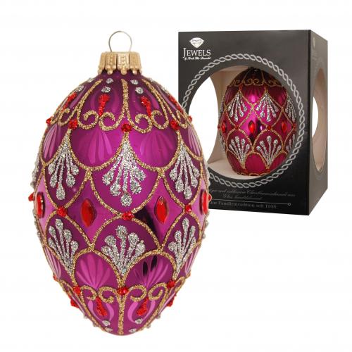 Baumschmuck Ei im Strassdesign violett 10cm