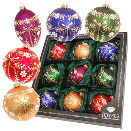 Weihnachtskugeln Sortiment Gloria Mehrfarbig 8cm