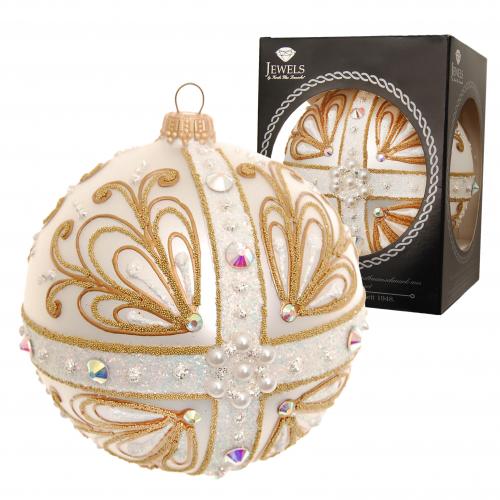 Weihnachtskugel Gloria Kreuz Strassdesign silberfarbig 10cm