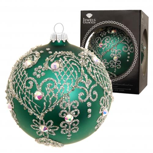 Weihnachtskugel Gloria Strassdesign grn 10cm