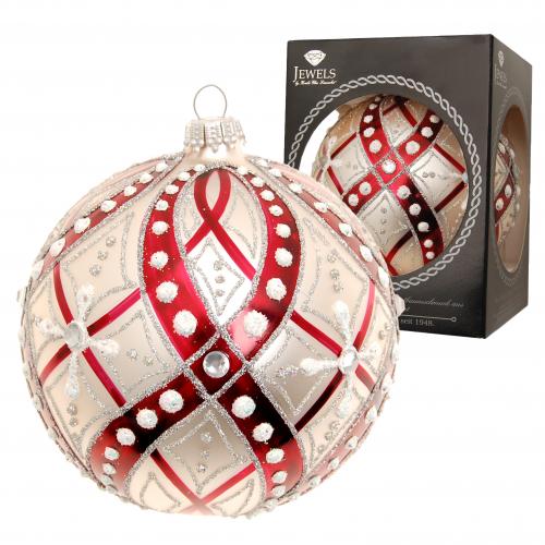 Weihnachtskugel Gloria Strassdekor Silberfarbig 10cm