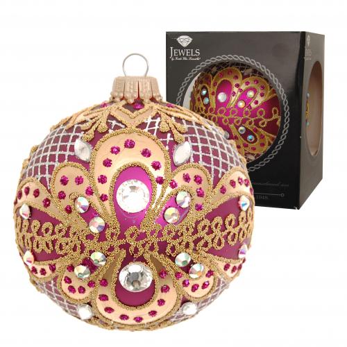 Weihnachtskugel Gloria Strassdekor violett 8cm