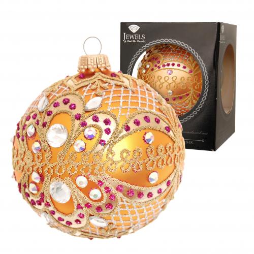 Weihnachtskugel Gloria Strassdekor Goldfarbig 8cm