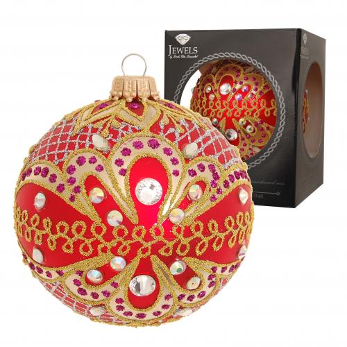 Weihnachtskugel Gloria Strassdekor Rot 8cm