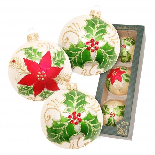 Weihnachtskugeln Weihnachtsstern beige 8cm