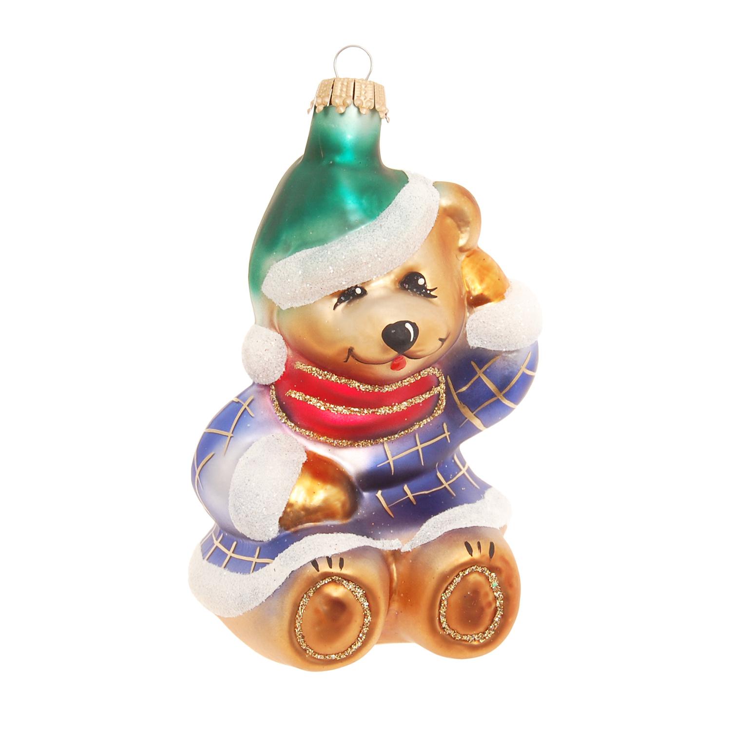 Baumschmuck Winter-Teddy Mehrfarbig 12cm