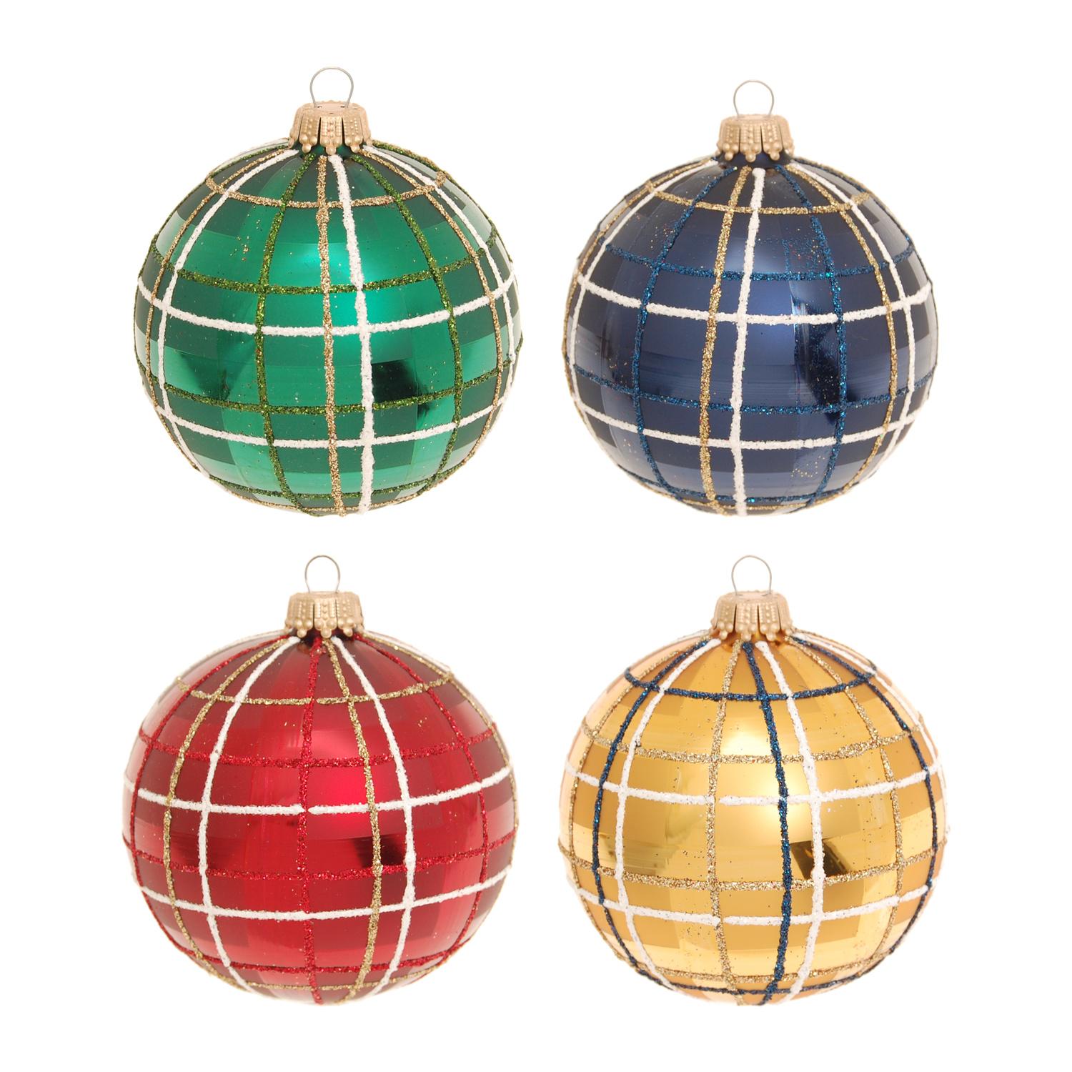 Weihnachtskugeln Tartan Mehrfarbig 8cm