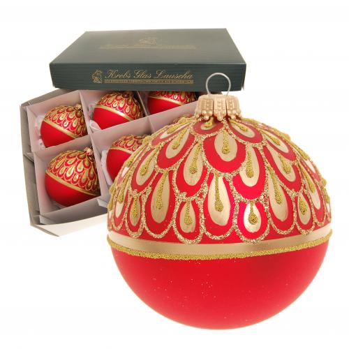 Weihnachtskugeln Goldregen Rot 8cm