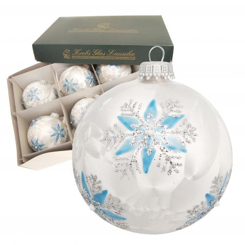 Weihnachtskugeln Eisblume Wei 8cm