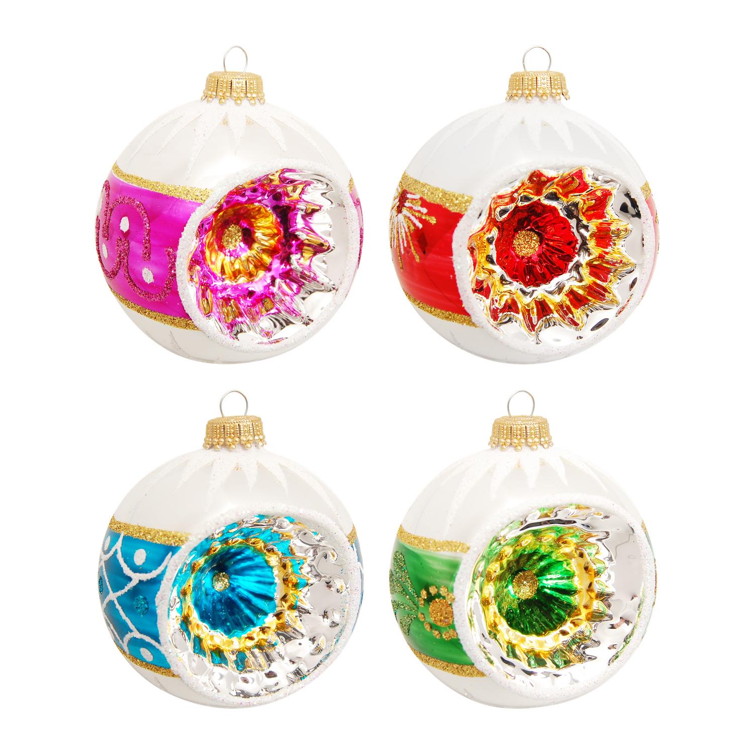 Weihnachtskugeln Reflex Retro Mehrfarbig 8cm