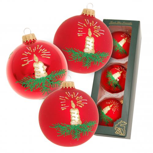 Weihnachtskugeln Weihnachtskerze Rot 8cm