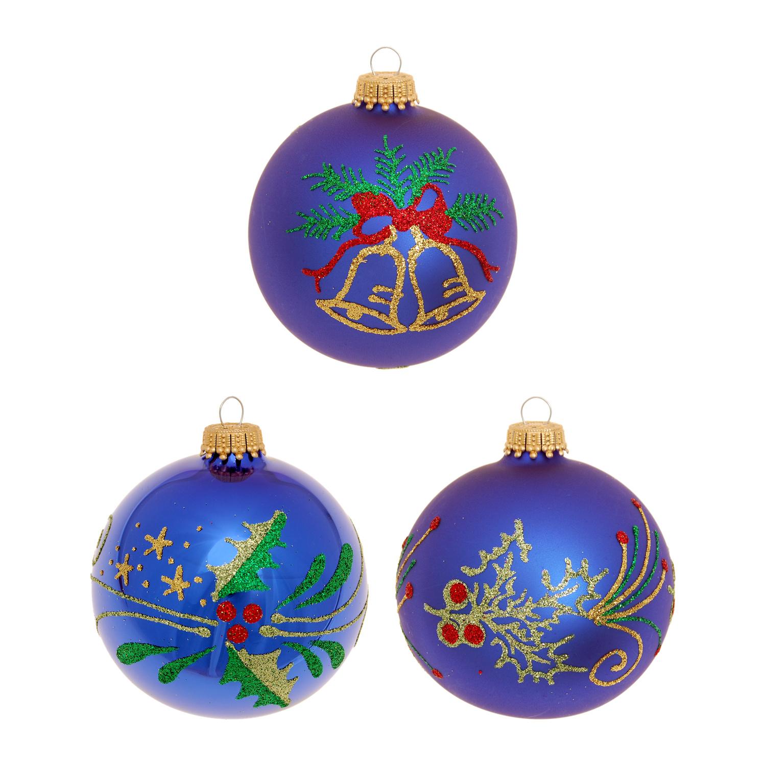 Weihnachtskugeln Weihnachtsnacht Blau 8cm