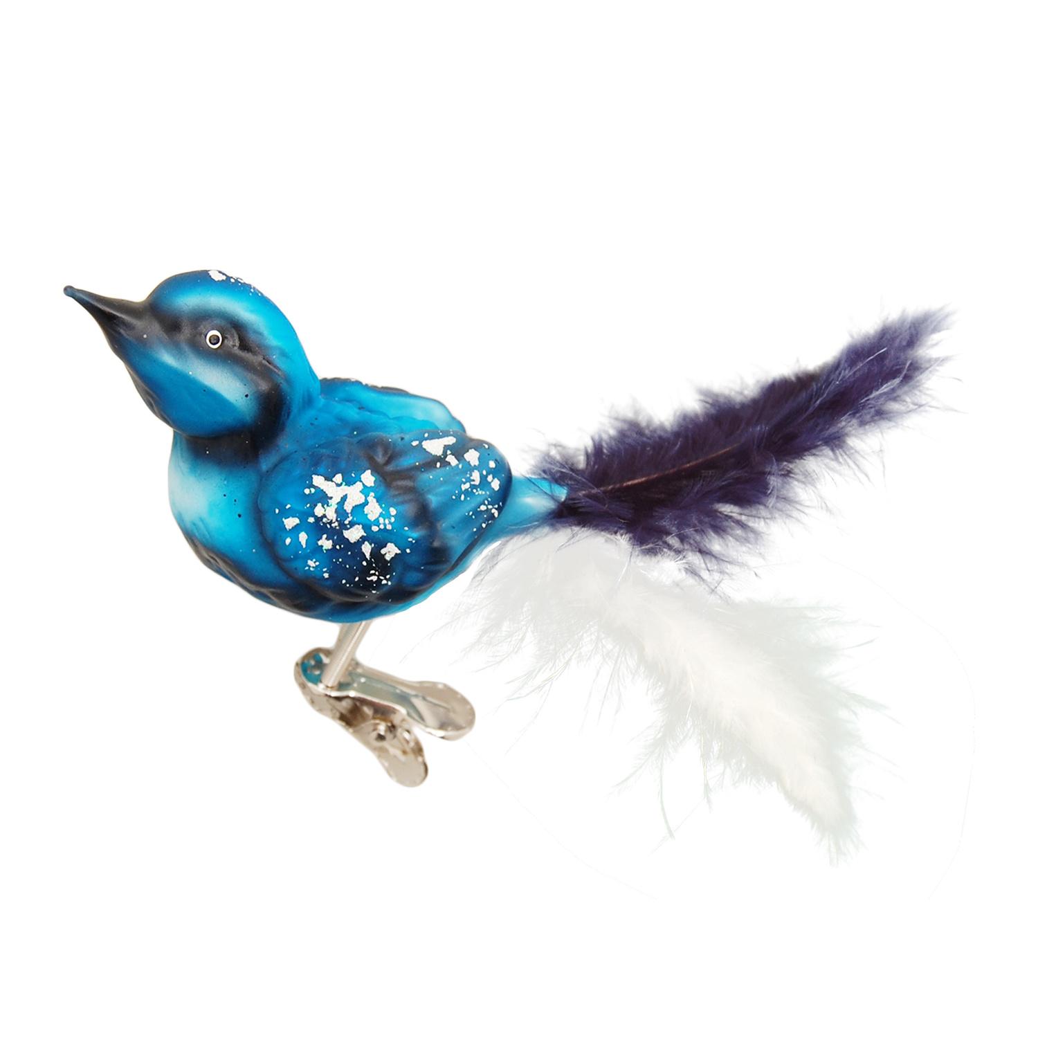 Baumschmuck Spatz Blau 5cm