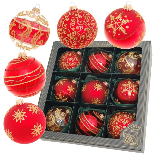 Weihnachtskugeln Set Liliana Rot 8cm