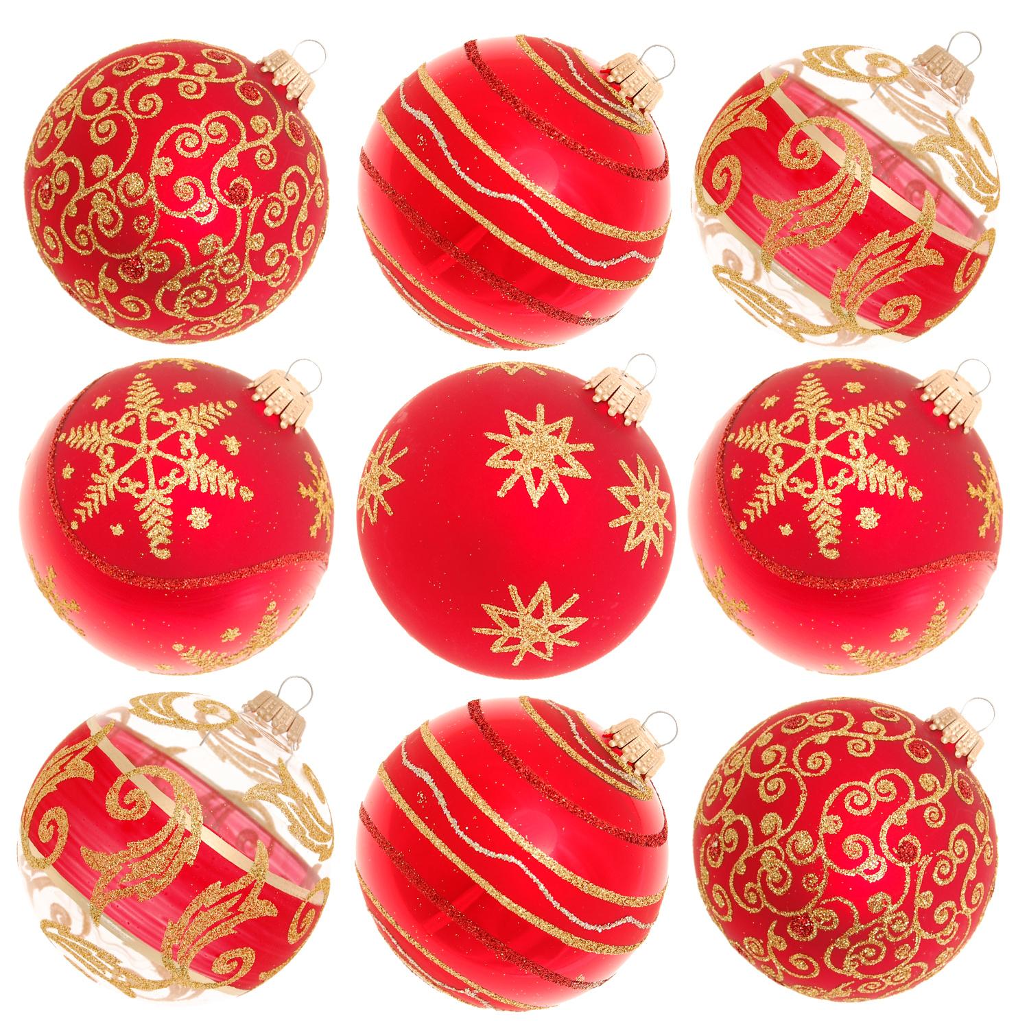 Weihnachtskugeln Set Liliana Rot 8cm