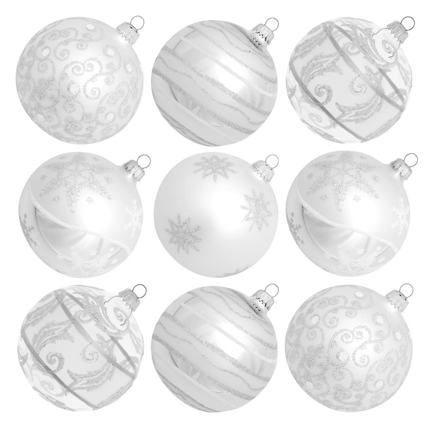 Weihnachtskugeln Set Liliana Silberfarbig 8cm