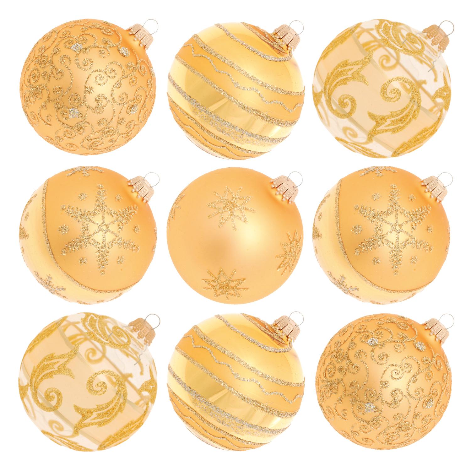 Weihnachtskugeln Set Liliana Goldfarbig 10cm