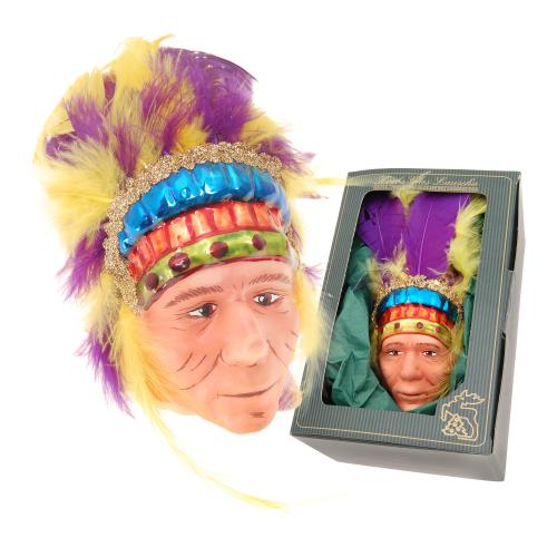 Baumschmuck Indigener Kopf Mehrfarbig 10cm