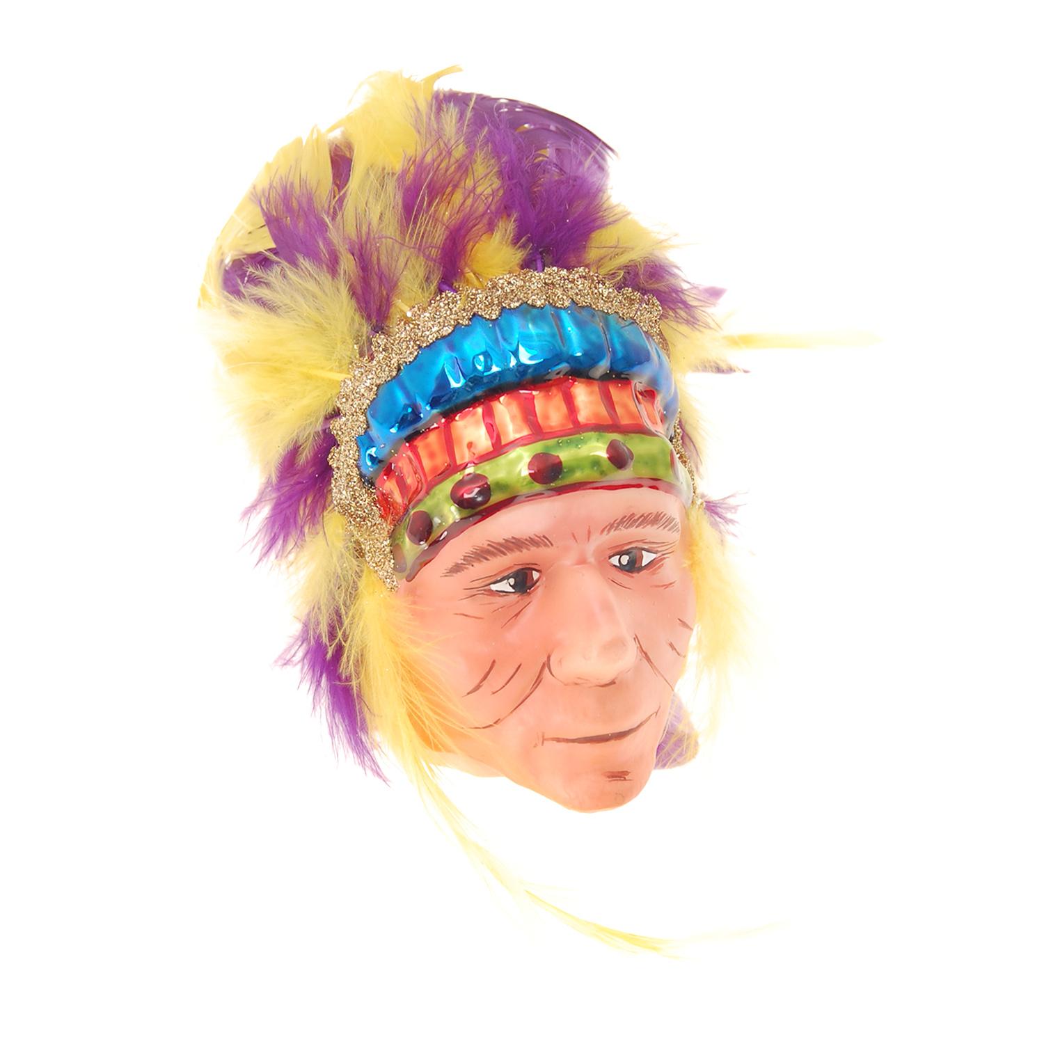 Baumschmuck Indigener Kopf Mehrfarbig 10cm