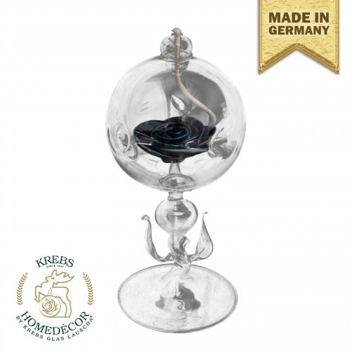 Home Decor llampe Stehend mit Schwarzer Porzellanrose Transparent 18cm