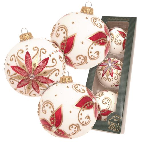 Weihnachtskugeln Weihnachtsstern Edel Wei 8cm