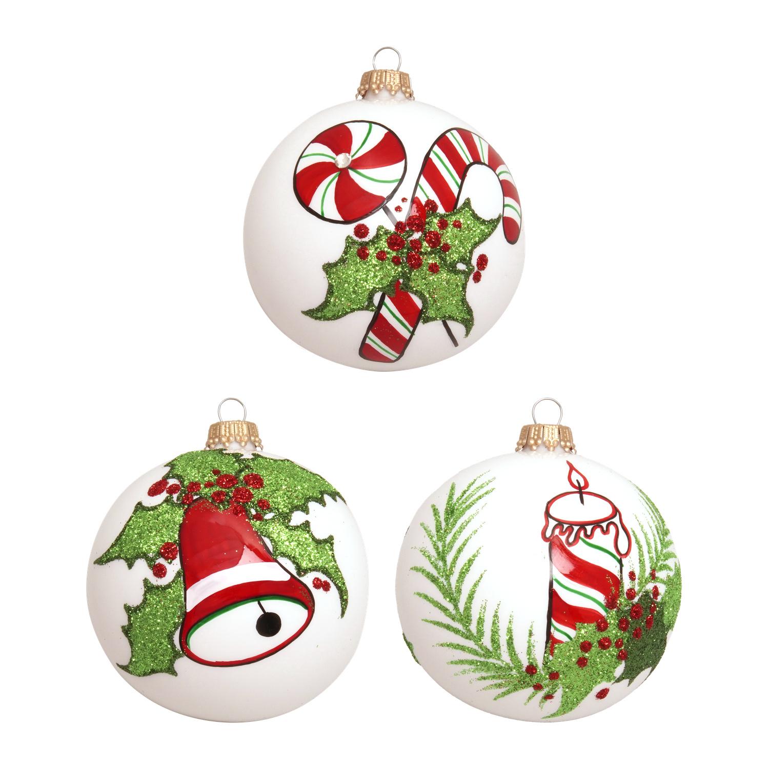 Weihnachtskugeln Jingle Bells Wei� 8cm