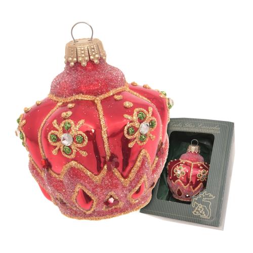 Krone, Rot Glanz, Glitter & Strasssteinen, 7cm