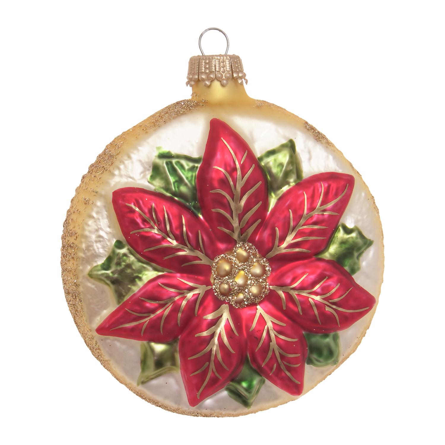Baumschmuck Weihnachtstern Taler Goldfarbig 9cm