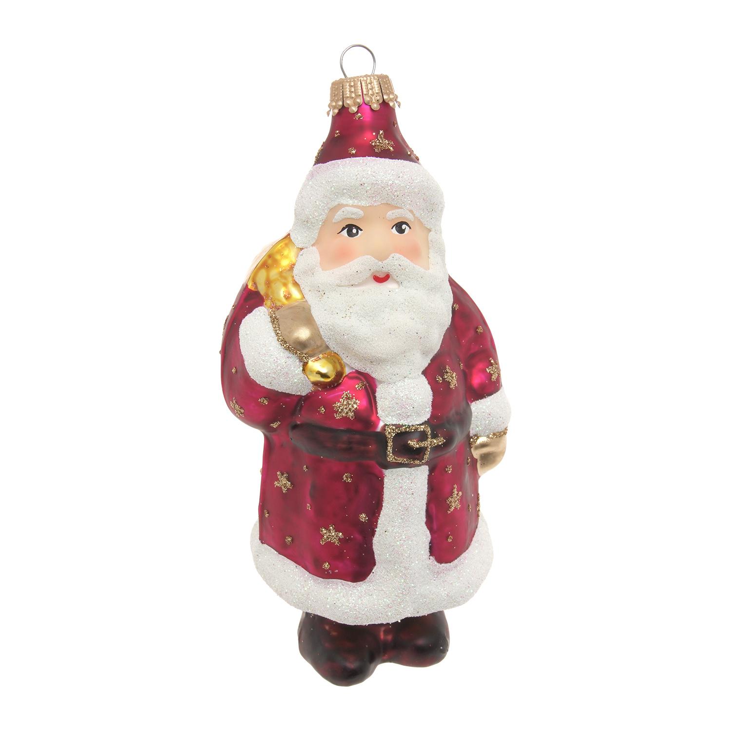 Baumschmuck Santa mit Sternen Rot 14cm