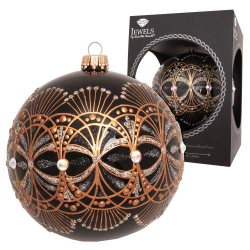 Weihnachtskugel Jugendstil Schwarz 8cm