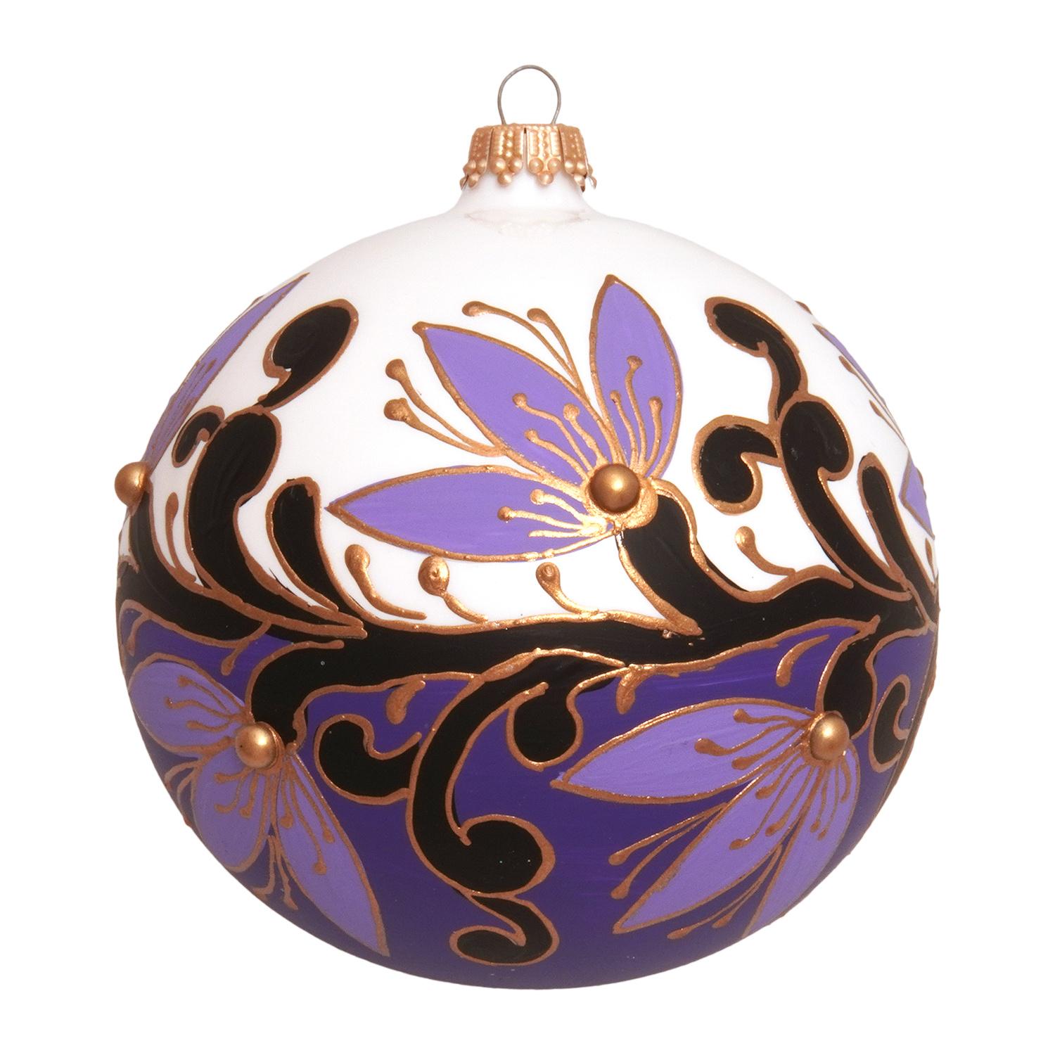 Weihnachtskugel Jugendstil Violett 8cm