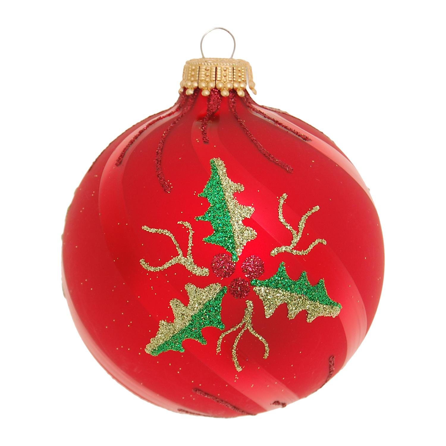 Weihnachtskugeln Ilex Rot 8cm