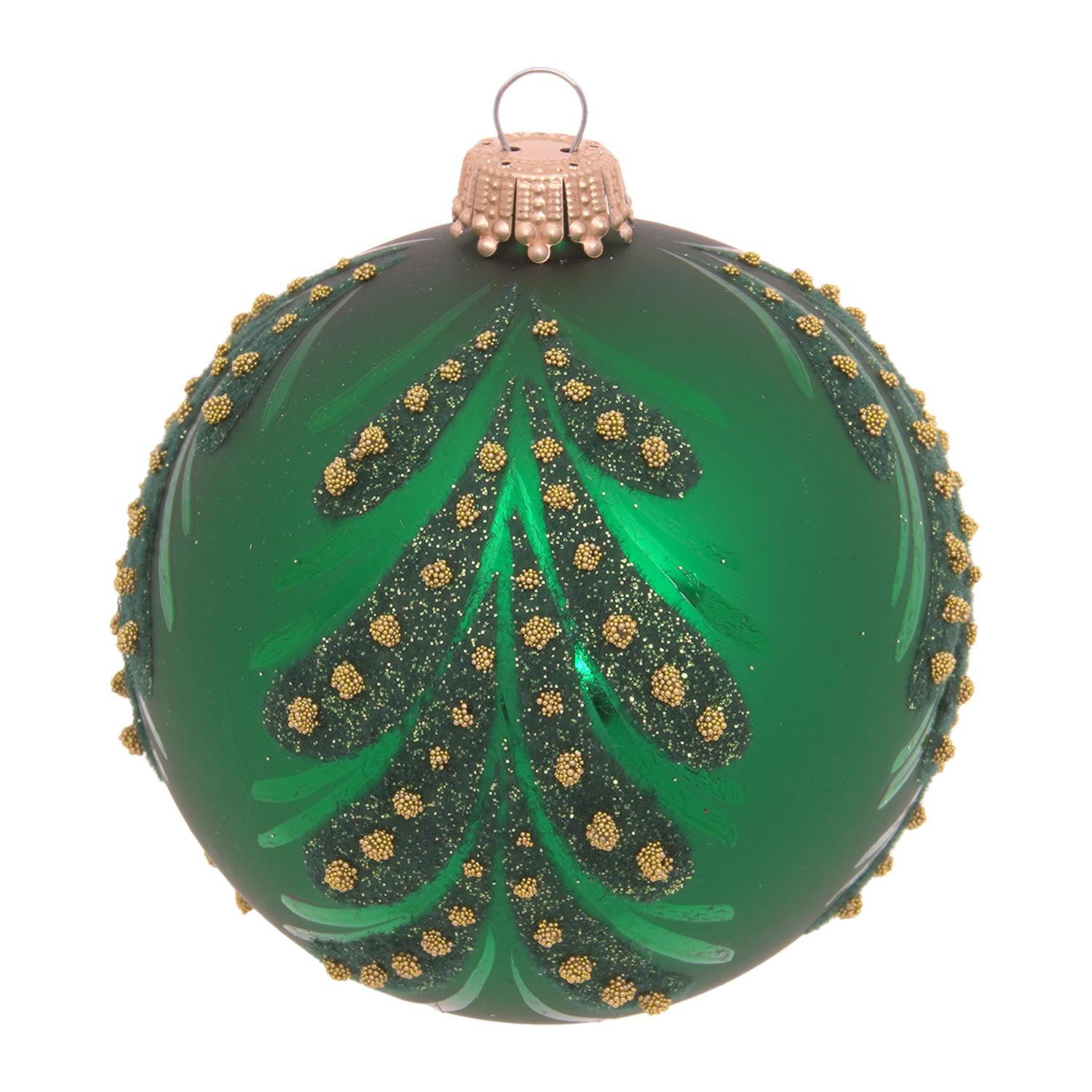 Weihnachtskugeln Tannenbaum Gr�n 8cm