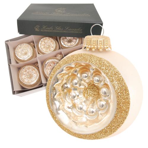 Weihnachtskugeln Reflex Goldfarbig 8cm