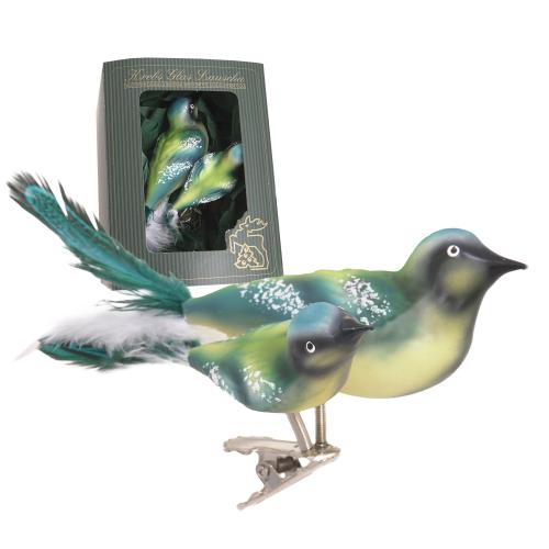 Doppelvogel Blaumeise, Blau/Grn, 7cm