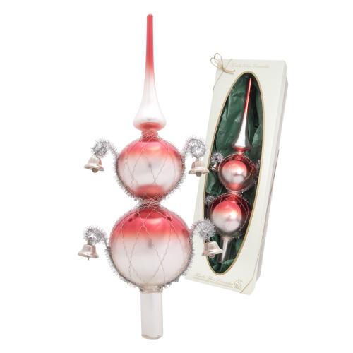 Baumspitze Glckchen Umsponnen 2-farbig Rot 33cm