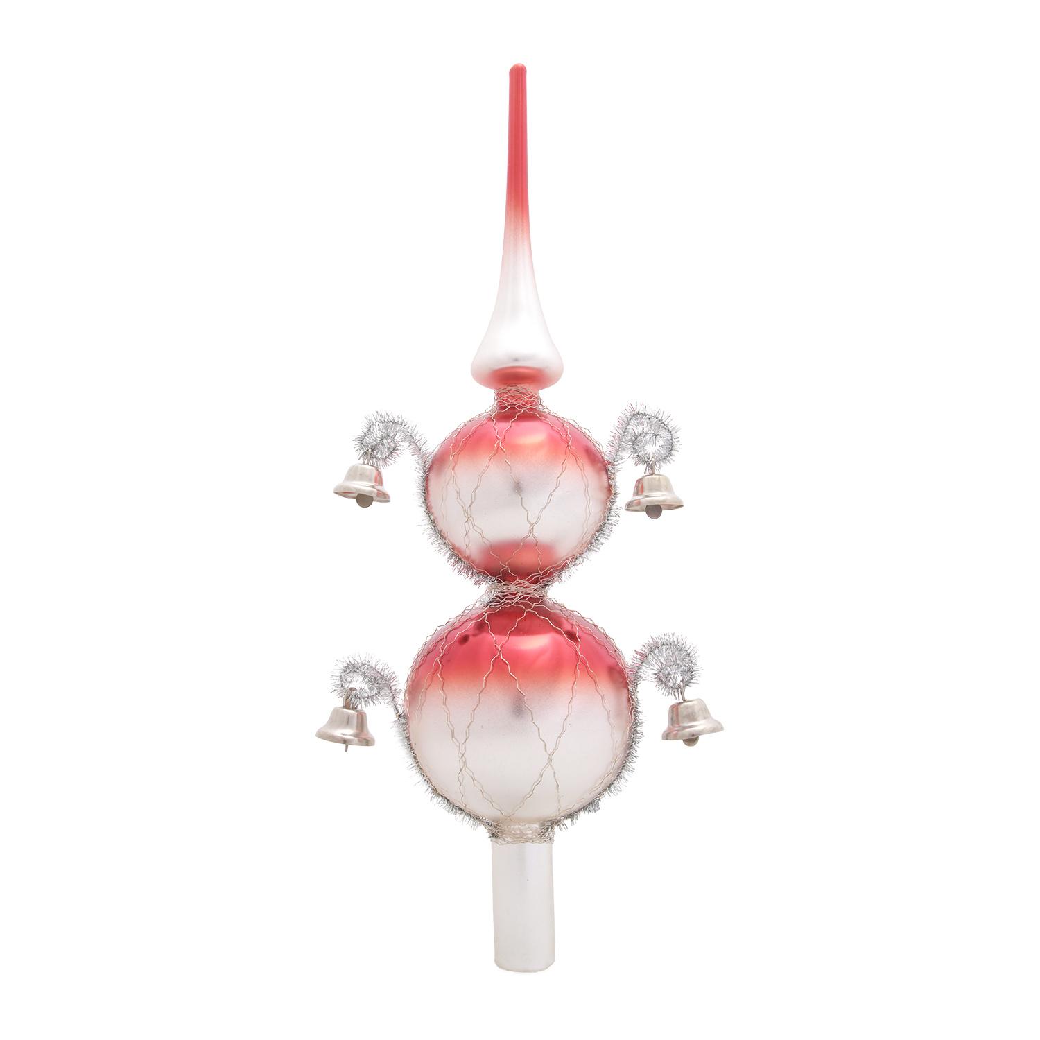 Baumspitze Gl�ckchen Umsponnen 2-farbig Rot 33cm